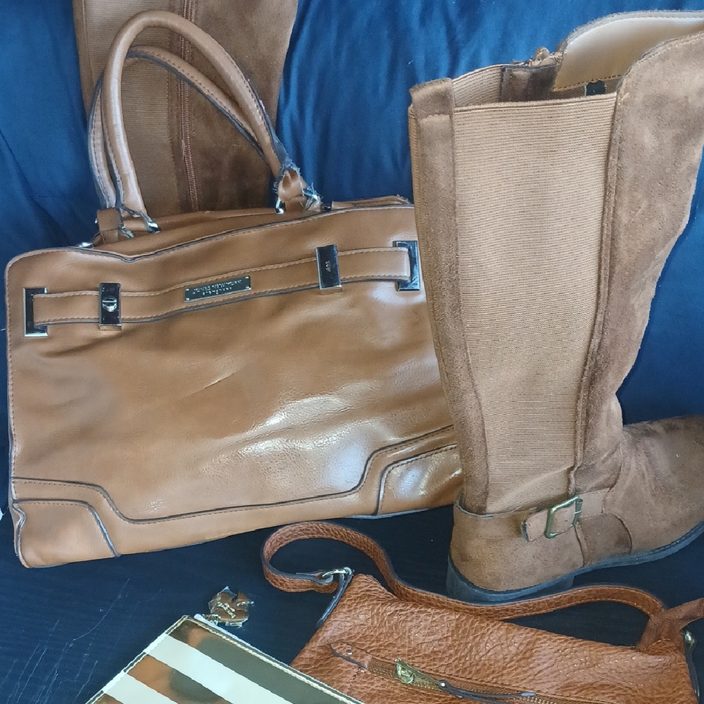 Jones New York Brown Leather Tote Bag